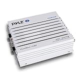 Pyle 2.1 Bluetooth Marine Amplifier Receiver - Waterproof 4 Channel Wireless Bridgeable Audio Amp for Stereo Speaker with 400 Watt Power Dual MOSFET Supply, GAIN Level and LED Indicator - PLMRA410BT