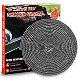 Smoker Gasket Seals 15 FT, 1/2' x 1/8' High Temp Grill Gasket Replacement Self Stick Felt, High Heat BBQ Gasket Tape Smoker Chef for Smokers BBQ Lid Black