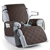 TAOCOCO 100% Waterproof Recliner Chair Cover, Non Slip Covers for Recliner Chair with Pocket, Washable Reclining Chair/Furniture Protector for Kids, Pets(Recliner Chair, Chocolate)