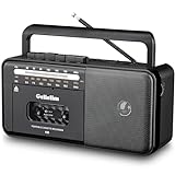 Gelielim Cassette Tape Player Bluetooth Boombox, Cassette Player AM/FM/SW Radio Stereo, Tape Player/Recorder with Big Speaker and Earphone Jack, USB/TF Card Player, AC Powered or Battery Operated