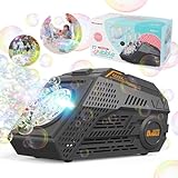Winsenpro Automatic Bubble Machine with Rechargeable Battery and Light - Kids Toys for Party Favor and Outdoor Toys, Ideal Birthday Wedding Gift (Black)