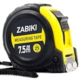 Zabiki Measuring Tape Measure, 25 Ft Easy to Read Decimal Retractable Dual Side Ruler with Metric and Inches, for Surveyors, Engineers and Electricians, with Magnetic Tip and Rubber Protective Casing