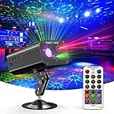 Party Lights Dj Disco Lights, Strobe Stage Light Sound Activated Laser Llights Projector with Remote Control for Parties Bar Birthday Wedding Holiday Event Live Show Xmas Decorations Lights