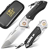 LOTHAR LICH KING Pocket Knife, 3.5 Inch D2 Steel Folding Knife with Clip, G10 Handle, Razor Utility Knife, Flipper Assisted Opening, Exotic Touch EDC Knife, Gifts Pocket Knife for Men Women