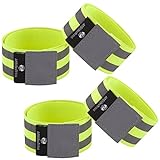 Reflective Bands for Men and Women | Reflectors for Runners, Cycling, Walking | Set of 4 Reflective Ankle Bands, Armbands, Wristbands | Reflector Tape Providing High Visibility Safety Apparel