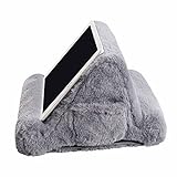 THE DUO Super Plush Multi-Angle Viewing Stand for iPad, Tablet, Phone - Memory Foam Tablet Stand - Portable Tablet Holder for Travel and Work from Home - Grey, 10 x 10 x 6.75 inches