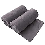 JML Microfiber Bath Towel 2 Pack(30' x 60'), Oversized Thick Towels, Soft, Super Absorbent and Fast Drying, No Fading Multipurpose Use for Sports, Travel, Fitness, Yoga, 30 in x 60 in, Grey 2 Count