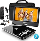 OTIC 9''Bluetooth Portable DVD Player with Bluetooth 9.0''HD Swivel Screen,5h Rechargeable Battery for Car&Kids,(Headrest Mount Case&Headphone,Remote,Support CD/DVD/SD Card/USB/Sync TV,Region Free)