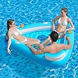 Jasonwell Floating Island Pool Float - Inflatable Lake Float Pool Lounger Raft Water Float for Lake River Pool Floating Big Multi Person Party Floatie Toys Relaxation Island Adults Kids