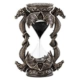 Top Collection Decorative Black Dragon Hourglass - Mythical Sand Timer in Premium Cold Cast Bronze - 5.75-Inch Collectible Medieval Celtic Clock Sculpture