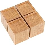 ZEONHAK 4 Pack 3 Inches Wood Bed Risers, Natural Wood Furniture Lifters, Heavy Duty Bed Risers for Sofa, Bed, Chair, Table, Desk, Furniture