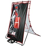 Franklin Sports Unisex Youth Return Franklin Sports Baseball Pitching Target and Rebounder Net 2 in 1 Pitch Trainer Pitchback Net , Red, 68 x 44 US