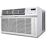 LG 12,000 BTU Window Air Conditioner, 550 Sq.Ft. (22' x 25' Room Size), Quiet Operation, Electronic Control with Remote, 3 Cooling & Fan Speeds, Auto Restart, 115V, White