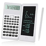 IPepul Scientific Calculators for Students, 10-Digit Large Screen，Math Calculator with Notepad for Middle High School& College（White）