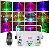 Proffessional Dj Laser Lights,15 Lens RGBUV Party Lights Dj Disco Light by DMX512 Control,Sound Activated LED Pattern Strobe Stage Lights Indoor for Parties Live Show Xmas Club Dancing