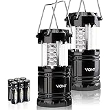 Vont 2 Pack LED Camping Lantern, Super Bright Portable Survival Lanterns, Must Have During Hurricane, Emergency, Storms, Outages, Original Collapsible Camping Lights/Lamp (Batteries Included)