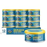 Wild Planet Skipjack Wild Tuna, Sea Salt, Canned Tuna, Pole & Line Sustainably Caught, Non-GMO, Kosher, 5 Ounce Can (Pack of 12)