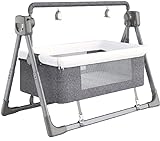 Rocking Chair Electric Cradle Baby Swing Bed, Automatic Rocking Recliner Crib Basket, Music Remoter Control Rocker Sleeping Basket Cot (Color : Dark Gray)