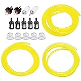 HUZTL 5 Feet 3 Sizes Fuel Line Hose with Snap In Primer Bulb, Primer Pouland Bulb, Fuel Filter Fit for Zama Poulan Weedeater Craftsman Husqvarna Trimmer Chainsaw Blower