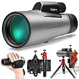 Viajero 12x56 ED Monocular Telescope with Smartphone Adapter Tripod Low Dispersion IP68 Waterproof Monocular for Adults BAK4 Prism FMC Lens with Clear Low Light Vision Bird Watching Stargazing Hunting