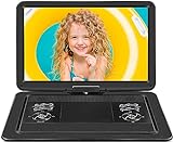 𝗝𝗘𝗞𝗘𝗥𝗢 19.6' Portable DVD Player with 17.1' Large HD Screen, 5 Hours Battery DVD Player Portable with Car Charger, Kids Support All Region Discs, USB and SD Card, Sync TV
