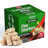 Fire Starter, 70 Pieces. Natural Fire Starters for Fireplace, Charcoal Starter, Charcoal Fire Starter for Campfires, Grill Starter, Wooly Wood BBQ Fire Starters for Grill. All Weather.