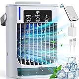 Portable Air Conditioners, Personal Air Conditioners, Evaporative Air Cooler, Mini Cooling Fan Desktop Mist Humidifier with 3 Speed for Room Office Car Outdoor Camping