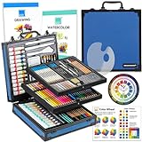 COLOUR BLOCK 151pc Mixed Media Art Set in Aluminum Case with Paints, Brushes, Sketchbooks - Ideal for Gifting - Portable & Diverse Painting Supplies Beginners, Professional Artists