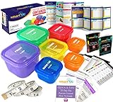 21 Day Portion Control Containers Kit - Nutrition Diet, Multi-Color Coded Weight Loss System. Complete Guide + PDF Planner + Recipe eBook and Tape Measure - BPA Free - 7 PC Labeled