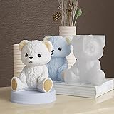 2 pcs Bear Mold Bear Candle Mold Animal Mold Bear Clay Mold Candle Making Molds Craft Supplies 3D Mold Silicone Mold for Resin Resin Casting Mold