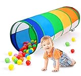Kids Play Tunnel for Toddlers 1-3, 6ft Baby Tunnel Pop Up Tunnels for Kids to Crawl Through Collapsible Toddler Tunnel Tent Breathable Mesh Tube Cat Crawl Indoor Outdoor Toy