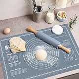 WeGuard Pastry Mat 24'x16' Extra-large for Kneading Rolling Dough Thicken Silicone Non-stick Non-slip Pastry Mat Board with Measurement Food Grade Baking Mat