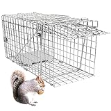 EPESTOEC 17.3' Heavy Duty Squirrel Trap, Folding Live Small Animal Cage Trap, Humane Cat Traps for Stray Cats, Rabbits, Raccoons, Skunks, Possums and More Rodents, Catch and Release.
