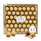 Ferrero Rocher, 42 Count, Premium Gourmet Milk Chocolate Hazelnut, Individually Wrapped Candy for Gifting, Mother's Day Gift, 18.5 oz