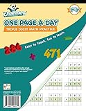 Channie's One Page A Day Math Workbook, Triple Digit Math Practice Worksheets, 50 Pages Front and Back, 25 Sheets, Grades 2nd and 3rd, Addition and Subtraction workbook, Size 8.5” x 11”