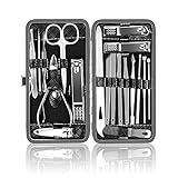 Manicure Set, Okom Luxurious 19 In 1 Stainless Steel Nail Kit, Nail Clippers for Women and Men, Pedicure Kit, Nail Set, Nail Clippers, Professional Grooming Kit- Gift for Lover, Parents, Relatives
