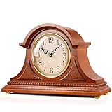 AYRELY® Grandfather Mantel Clock with Chime, Elegant Wooden Frame, Table Clock Battery Operated, Desk Shelf Vintage Clock for Living Room,Home Decor Gift