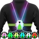 FIXEY AN Running Vest, Running Light for Runners, Safety Reflective Running Gear for Men Women, 6 Multicolor, USB Rechargeable, Waterproof, LED Light Vest for Night Running, Walking, Jogging, Green