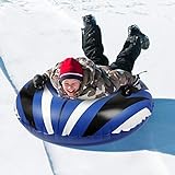 CLISPEED Snow Tube Heavy Duty Inflatable Snow Sled with Handles for Skating Winter Outdoor Fun