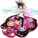 Dance Mat Toys for 3-12 Year Old Kids,Electronic Dance Pad with Light-up 6-Button & Wireless Bluetooth, 5 Game Modes Princess Dancing Mat, Birthday Xmas Gifts for 3 4 5 6 7 8 9 10+ Year Old Girls