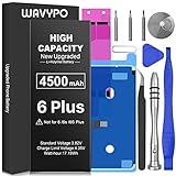 WAVYPO Battery for iPhone 6 Plus, Upgraded 4500mAh High Capacity New 0 Cycle Battery Replacement for iPhone 6 Plus A1522 A1524 A1593 with Full Repair Tools and Adhesive Strips Kit
