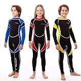 Kids Wetsuit for Boys Girls Toddlers by Scubadonkey | Wetsuit for Kids in 2.5mm Neoprene UPF 50+ | Meets CPSC Safety Requirements (Red,4)