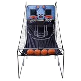 Foldable Indoor Basketball Arcade Game Double Shot 2 Player W/ 4 Balls , Electronic Scoreboard and Inflation Pump
