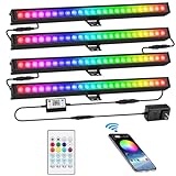LED Stage Wash Light Bar - OPPSK 18W Dimmable Wall Washer Lights Color Changing DJ Light Bar APP & Remote Control Uplight for Wedding Party Stage Lighting - 4 Pack