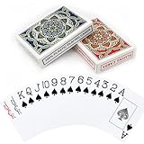 Metsyth Plastic Playing Cards 2 Pack Waterproof Poker Cards,Jumbo Large Print Playing Cards for Adults Seniors,2 Decks of Cards Set Poker Size Cards Professional, for Fun Card Game