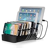 NEXGADGET USB Charging Station Dock for Multiple Devices, 8-Port Desktop Charger,Charging Stand Organizer for Smart Phone,Tablet and Other USB Devices-8' Cables Included
