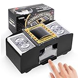 Lineba 1-2 Decks Automatic Card Shuffler, Battery-Operated Electric Casion Shuffler for Poker, UNO, Phase 10, Skip-Bo, Texas Hold'em, Blackjack and Home Card Games