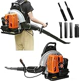 Gas Leaf Blower 63CC 3HP 2 Cycle Backpack Leaf Blower, Gas Powered Leaf Blower Grass Lawn Blower Air Cooling High Strength Snow Blower for Yard Cleaning/Snow Blowing(EB650)