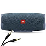 JBL Charge 4 Wireless Portable Bluetooth Waterproof Stereo Speaker Blue + AUX Audio Cable