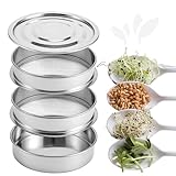Stainless Steel Sprouting Tray Round – 3-Tier Seed Sprouting Trays for Microgreens Stainless Steel Seed Sprouting Kit for Broccoli Sprouts Growing Kit Microgreens Tray Seed Germination Trays
